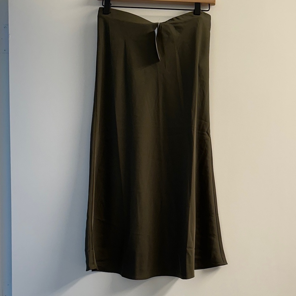 J Crew Gwyneth Olive Green Women's slip Skirt